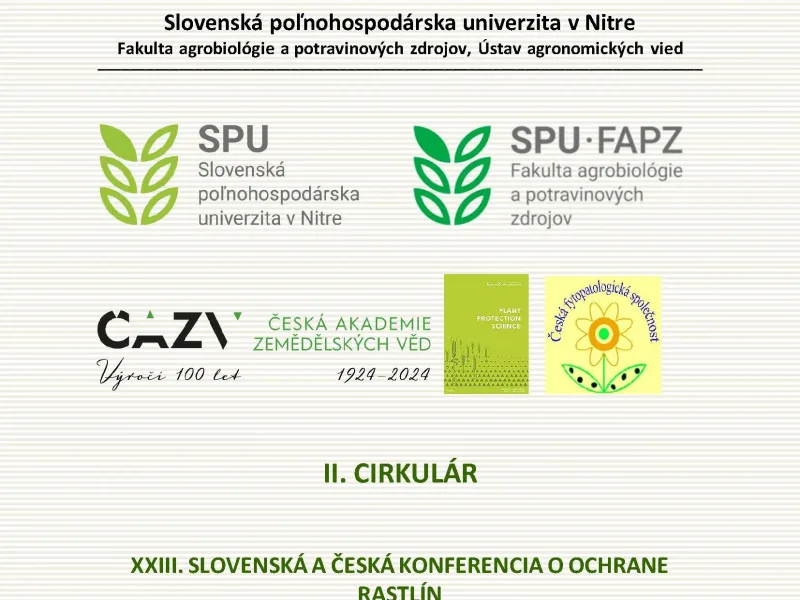 XXIII. Slovenská a česká konference o ochraně rostlin