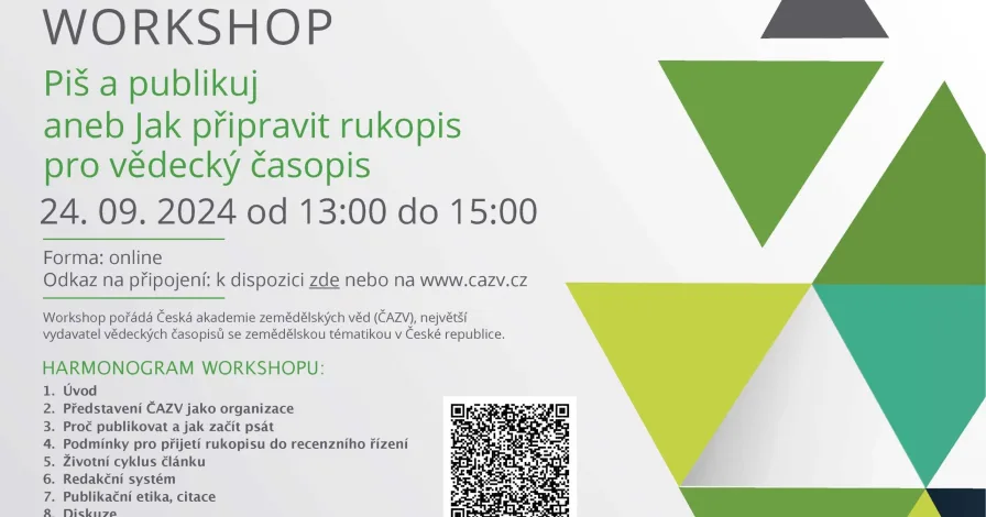 Online workshop “Piš a publikuj aneb Jak připravit rukopis pro vědecký časopis”
