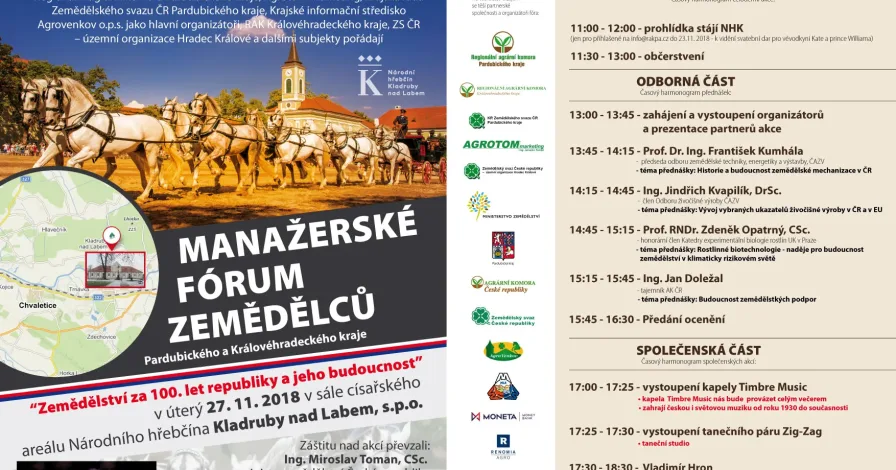 Manažerské fórum zemědělců Pardubického a Královéhradeckého kraje