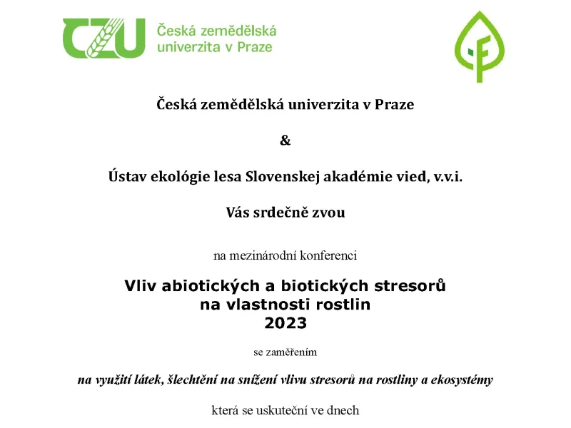 Vliv abiotických a biotických stresorů na vlastnosti rostlin 2024