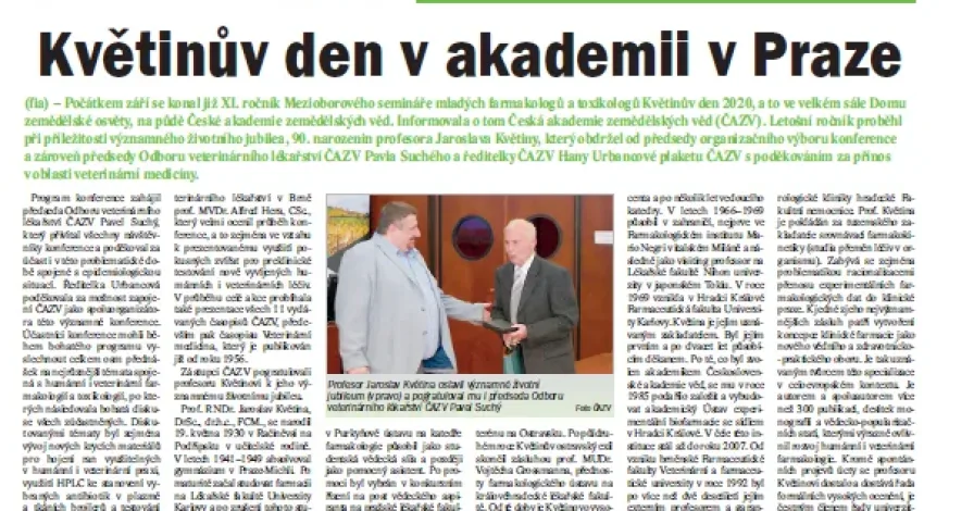 Nejen o zářijových akcích ČAZV v časopise Zemědělec