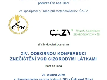Pozvánka na XIV. odbornou konferenci „Znečištění vod cizorodými látkami“