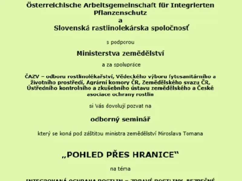 Odborný seminář „Pohled přes hranice“
