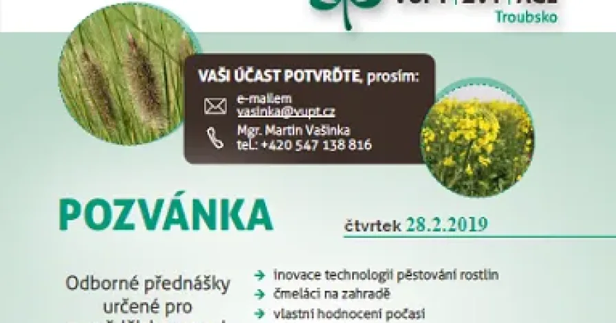 Odborné přednášky určené pro zemědělskou praxi