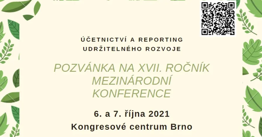 XVII. ročník mezinárodní konference Účetnictví a reporting udržitelného rozvoje
