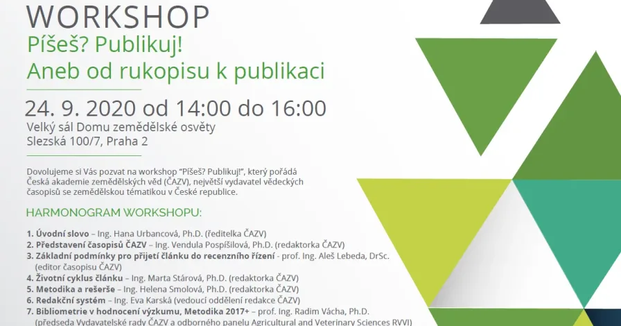 Workshop Píšeš? Publikuj! Aneb od rukopisu k publikaci