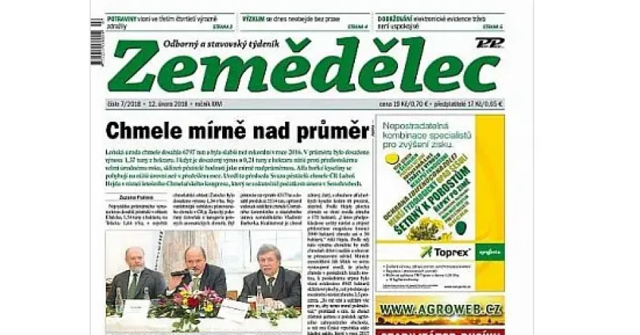 ČAZV v aktuálním čísle časopisu Zemědělec
