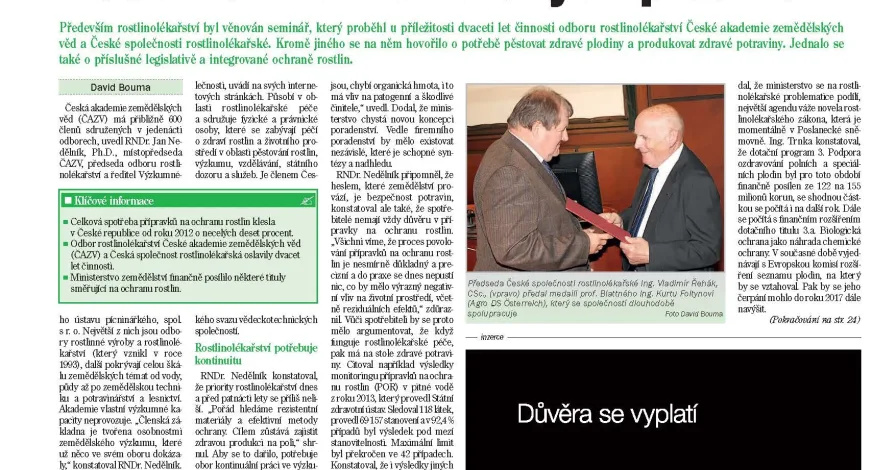 Rostlinolékaři o zdravých plodinách
