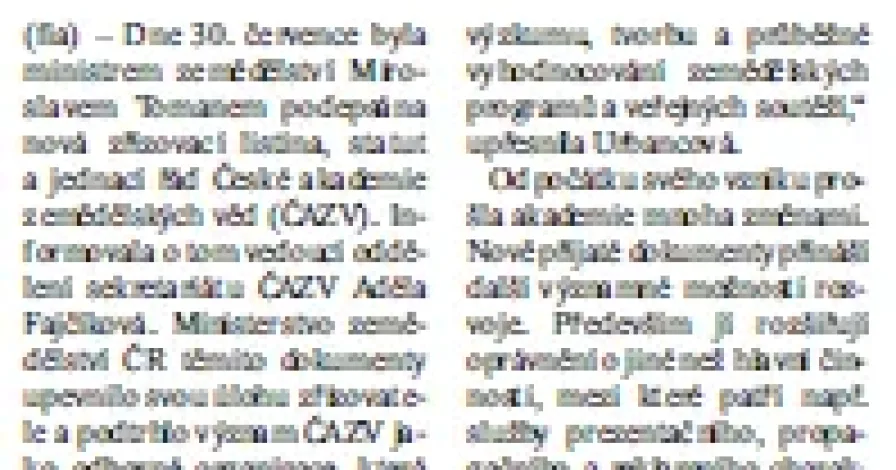 ČAZV má novou Zřizovací listinu a Statut a jednací řád